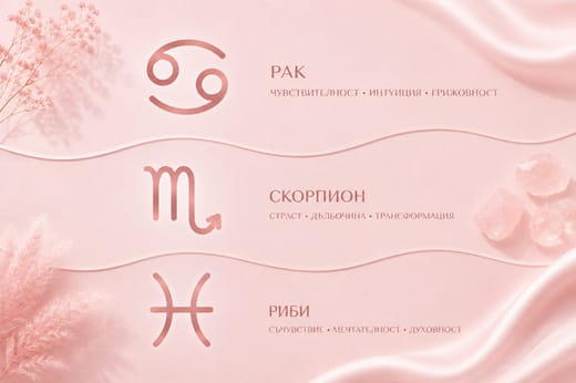 Водните знаци – Рак, Скорпион, Риби
