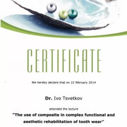 Сертификати на доктор Иво Цветков