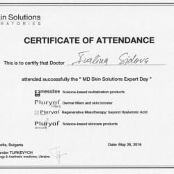 сертификати на доктор Ивелина Сидова