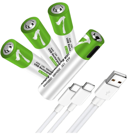 Четири презареждаеми батерии с USB-C порт и Type-C кабел