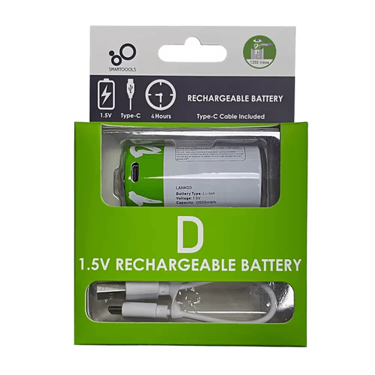 1 брой D батерия с USB-C