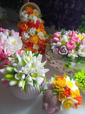 Букет от сапунени цветя