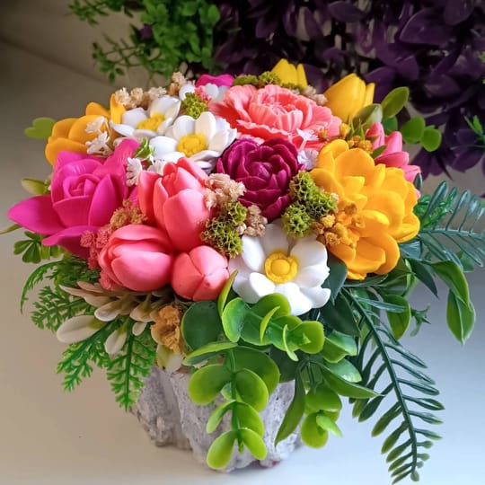 Сапунен букет "Цветна експлозия"