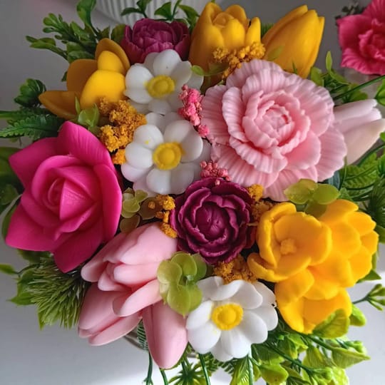 Сапунен букет "Цветна експлозия"