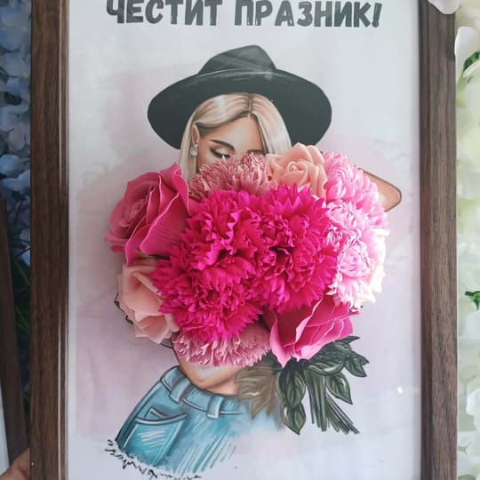 Букет в рамка "Женственост"