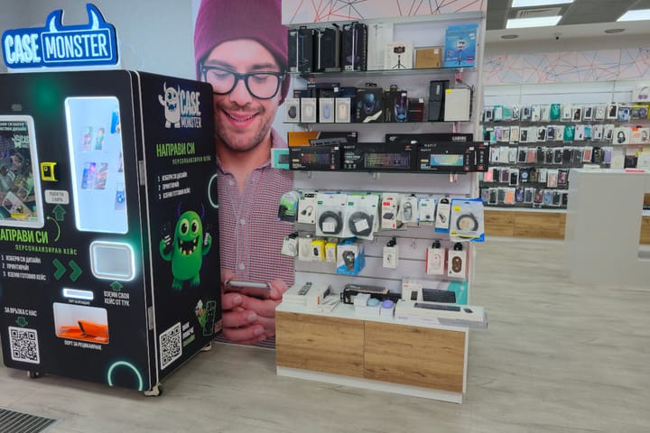 смартфони , кейсове, машина за кейсове