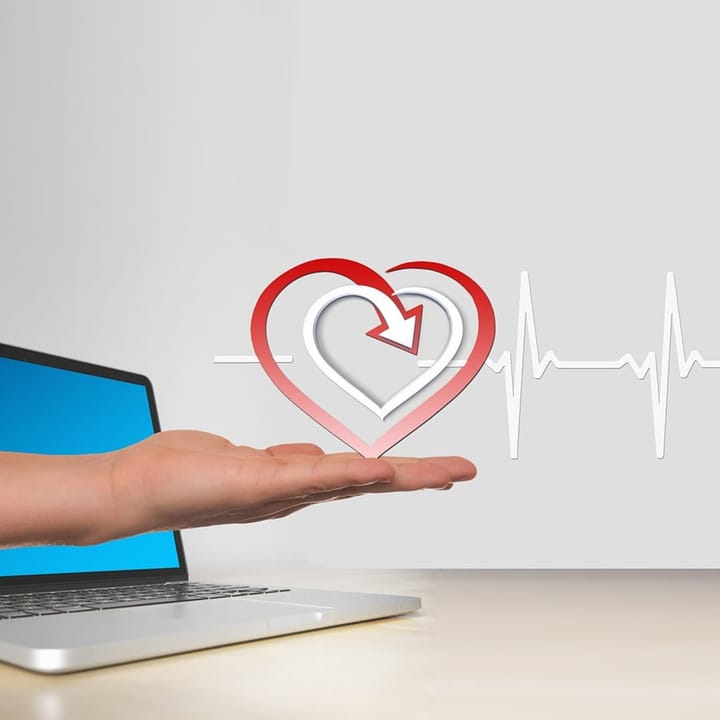 laptop giving heart