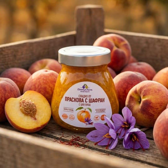 Peach Jam with Saffron - SUGAR-FREE