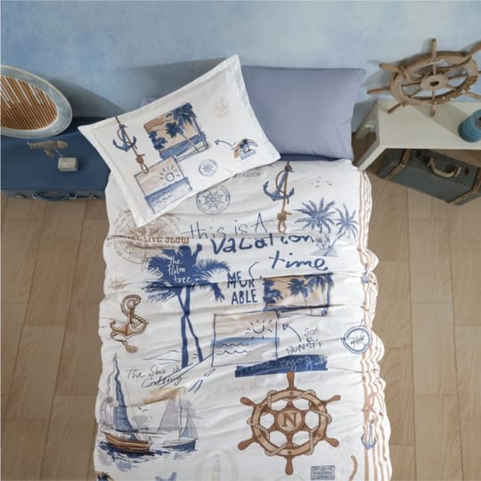 Детски спален комплект Море от сатениран Ранфорс