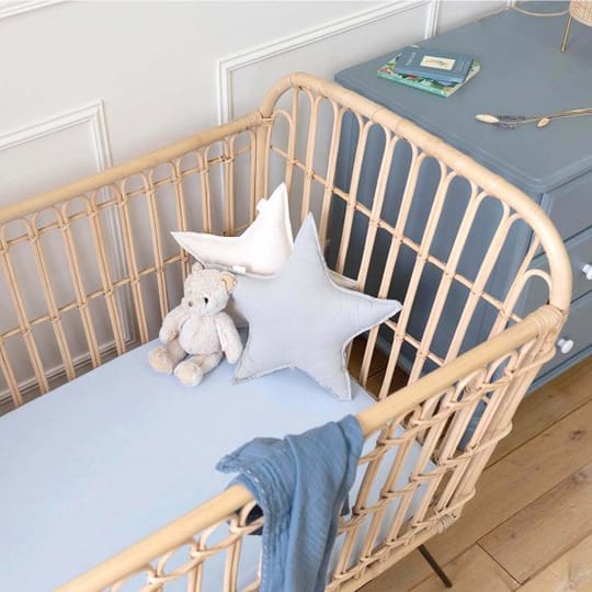 Чаршаф с ластик за бебе 60/120 синьо