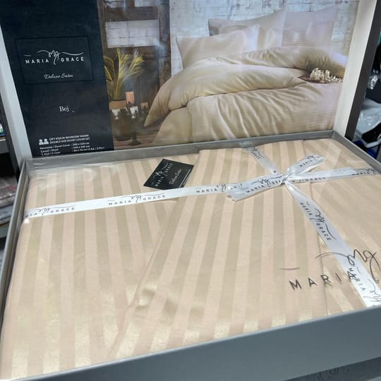 Спално бельо Делукс памучен сатен Бежово