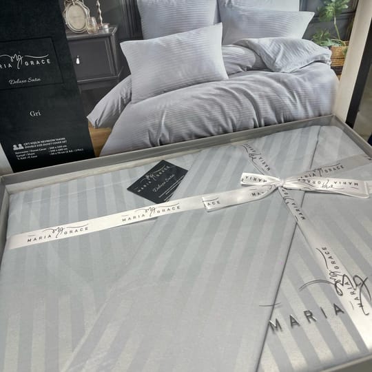 Спално бельо Делукс памучен сатен Сив