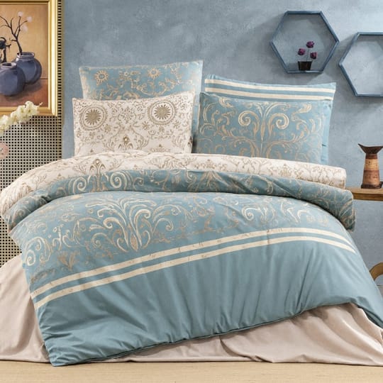 Двойно спално бельо памучно хасе