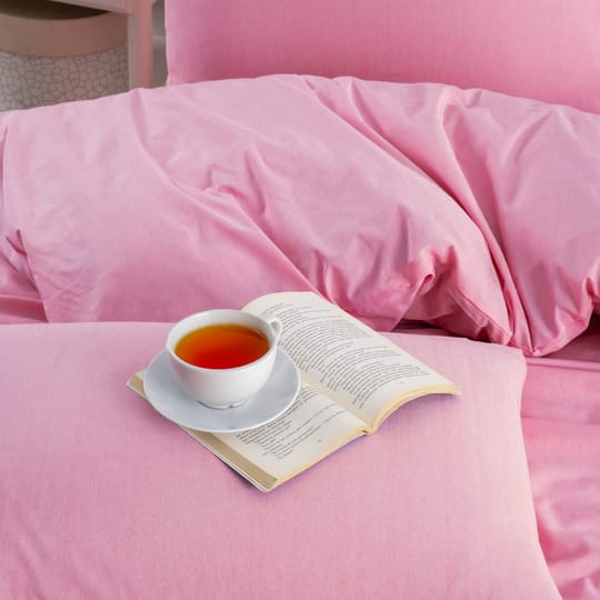 Единично спално бельо в розово от ранфорс