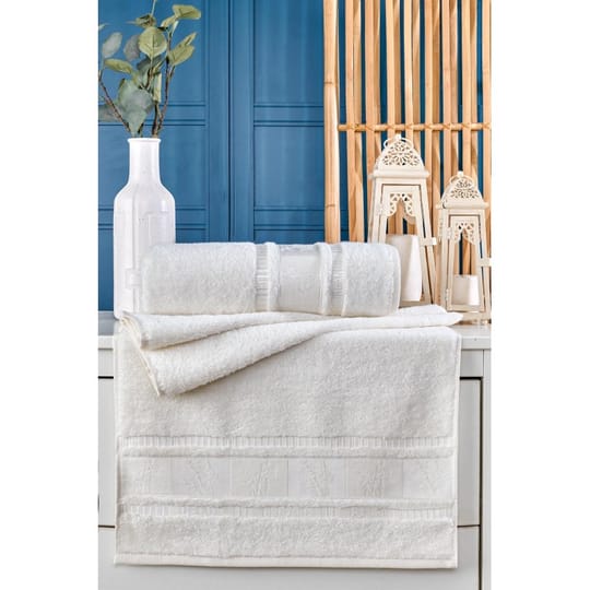 Луксозна хавлиена кърпа бамбук крем цвят 50/90