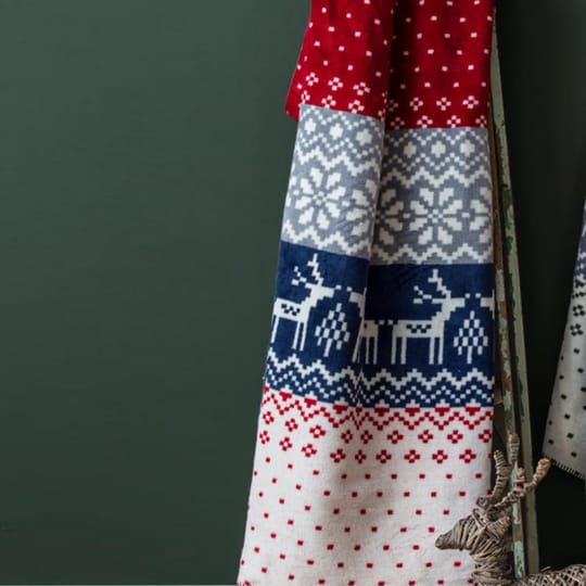 Плътно коледно одеяло памучно 150/200 с еленчета