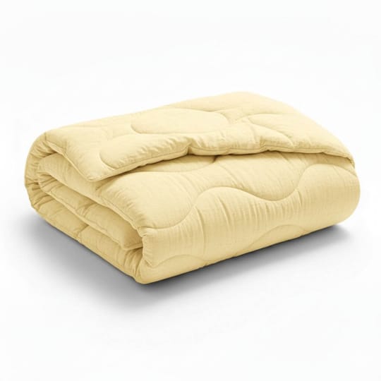 Олекотена завивка от 100 %Памук - жълто