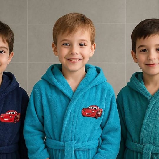 Детски халат за баня с бродерия Макуин