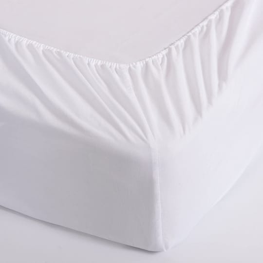 Чаршаф с ластик от памучно трико - бяло 180/200