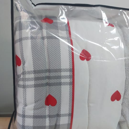 Двулицева памучна олекотена завивка Сърца