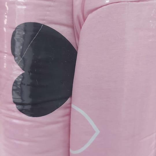 Олекотена завивка от 100 %Памук в розово - Сърца