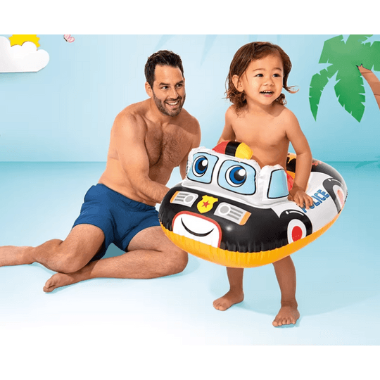 Бебешки пояс полицейска кола Intex – 74×58 см, 1–2 г.