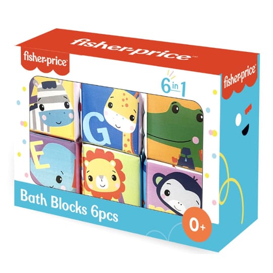 Цветни кубчета за баня Fisher-Price – комплект от 6 броя