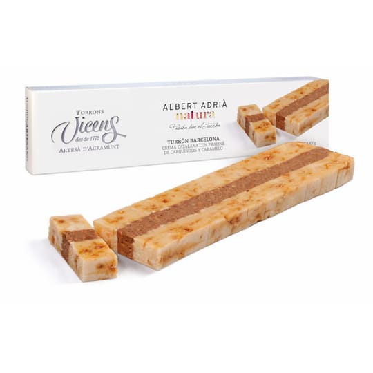 Турон "BARCELONA" Каталунски крем с пралина от каркиньолис и карамел 140 гр. ALBERT ADRIÁ