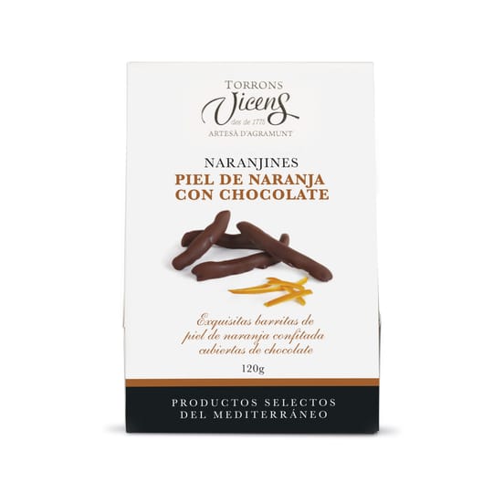 Десерт "NARANJINES" Портокалови корички, поляти с черен шоколад