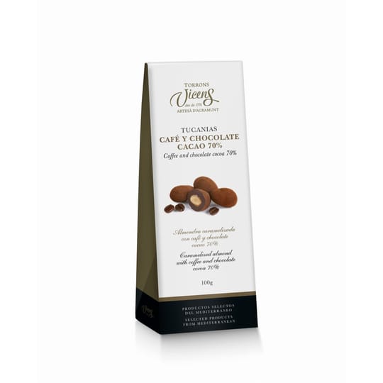 Десерт "TUCANIAS" Карамелизиран бадем с кафе и шоколад (Cacao 70%)