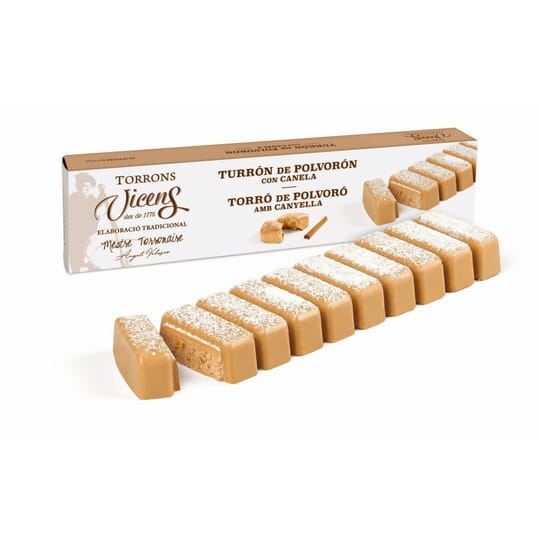 Турон "POLVORON CON CANELA" Бадемова пралина с акцент на канела и карамелен шоколад 140 гр. ANGEL VELASCO