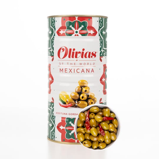 Люти маслини "Mexicana" Сорт Гордал без костилка с халапеньо, чили и лима