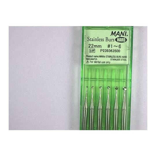 Hard Stainless Burs N1-6 22MM