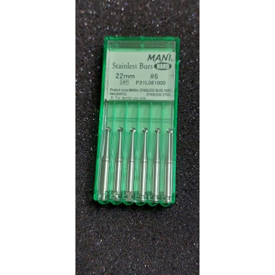 Hard Stainless Burs N6 22MM