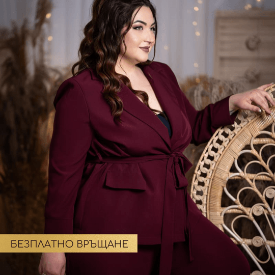 Комфортен макси костюм "Амарена" - бордо