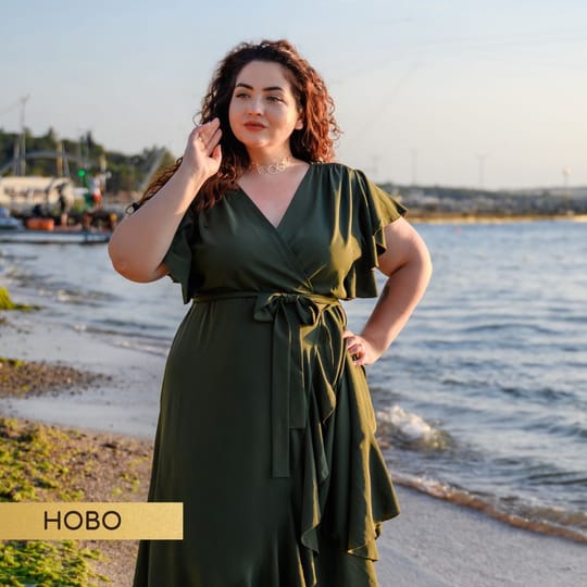 Ефирна макси рокля Лея Грийн - тип прегърни ме