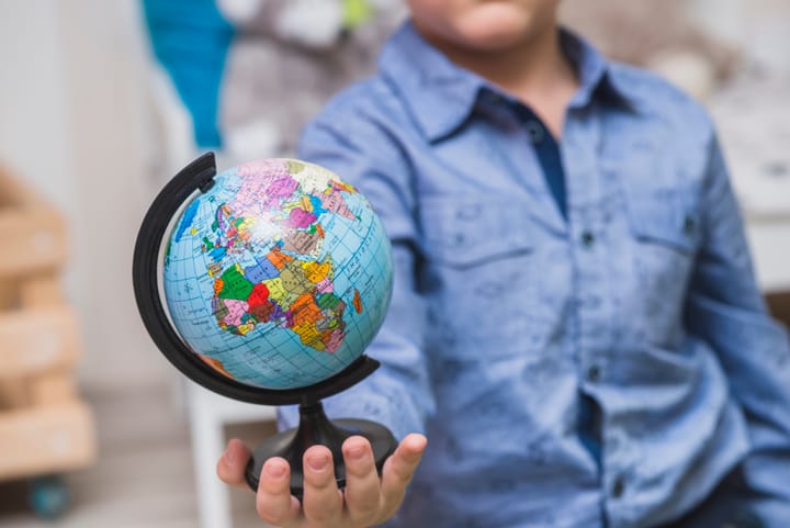 globe in hand