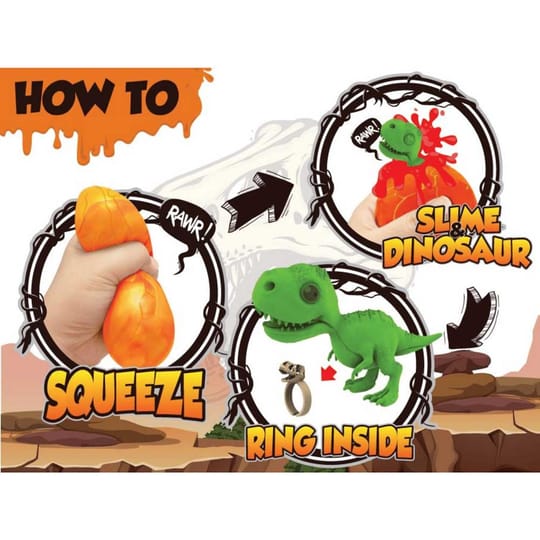 Crazy Dino Дино Яйце със Слайм, Динозавър и пръстен CD02