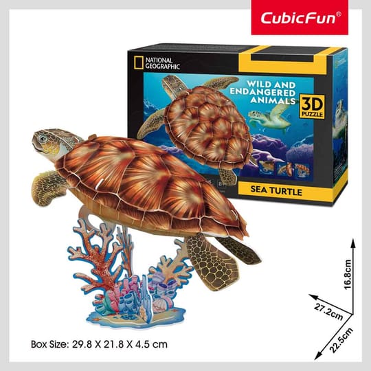 CubicFun Пъзел 3D National Geographic Морска Костенурка 31ч.