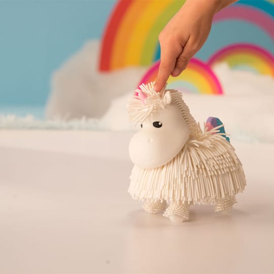 JIGGLY PETS Бял еднорог Рошльо