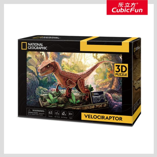CubicFun Пъзел 3D National Geographic Velociraptor 63ч.