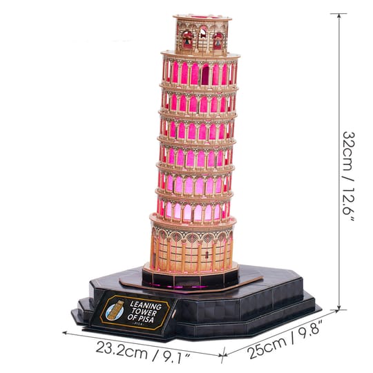 CubicFun Пъзел 3D Leaning Tower of Pisa Night Edition с LED светлини