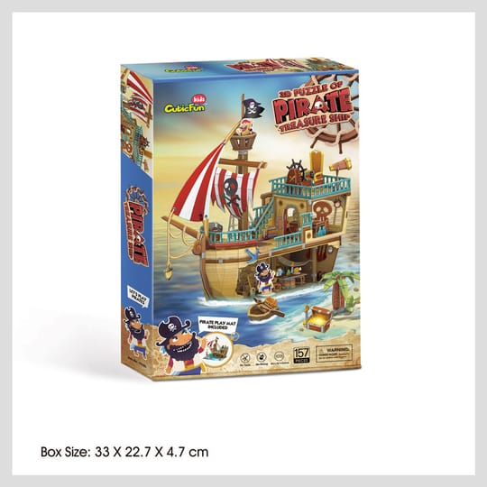 CubicFun Пъзел 3D Кораб Pirate Treasure Ship 157ч.