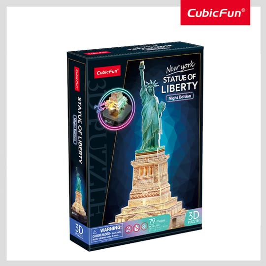 CubicFun Пъзел 3D Statue of Liberty New York Night Edition с LED светлини