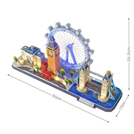 CubicFun Пъзел 3D City Line London 186ч. с LED светлини