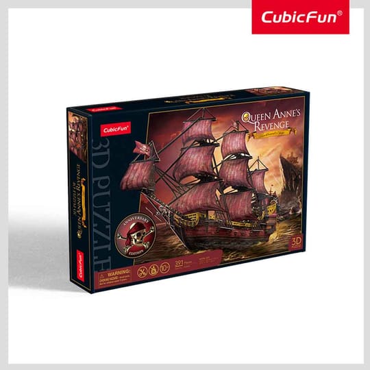 CubicFun Пъзел 3D Кораб Queen Anne's Anniversary Edition 391ч.