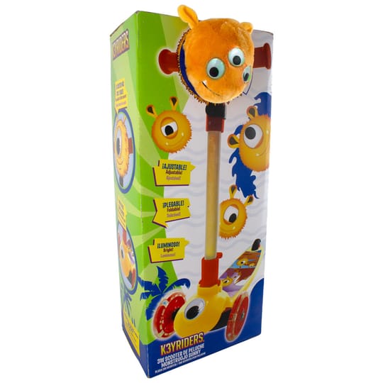 K3YRIDERS Тротинетка 3 колела с плюшено животинче Monster Eyes Sunny