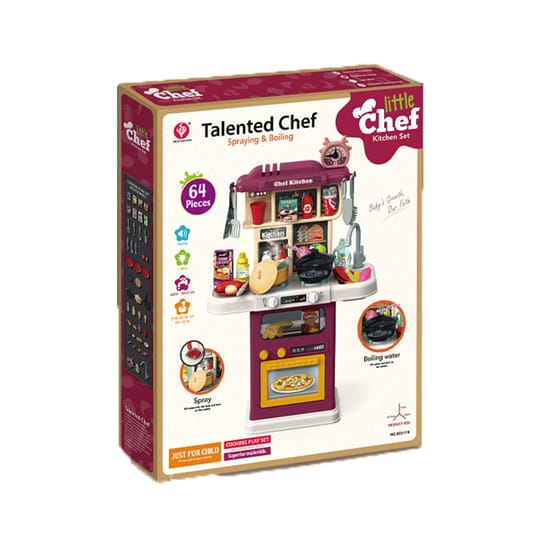 OCIE Кухня Chef Kitchen с течаща вода и пара 64ч. лилава