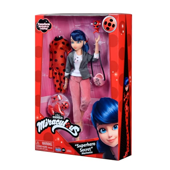 MIRACULOUS Калинката и Котарака Фигура герой Маринет с костюм на Калинката и Kwami