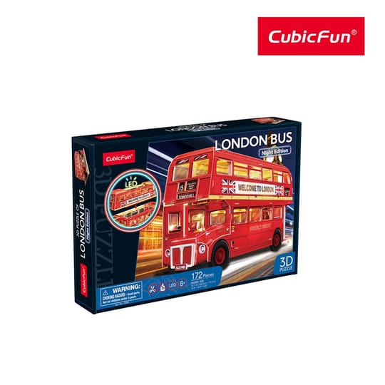 CubicFun Пъзел 3D London Bus Night Edition 161ч. с LED светлини